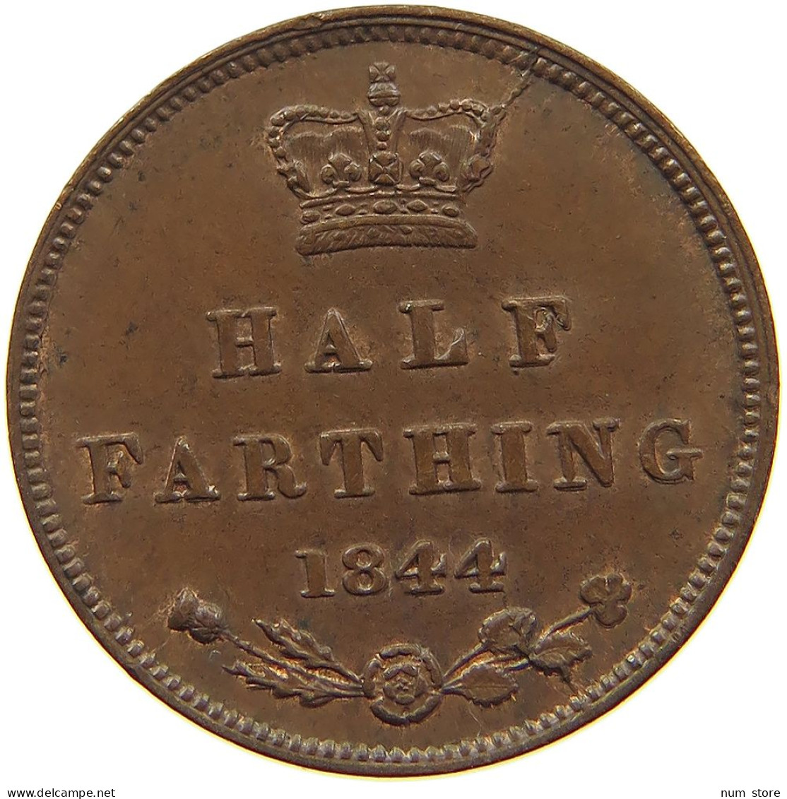GREAT BRITAIN HALF FARTHING 1844 Victoria 1837-1901 #t158 0749 - A. 1/4 - 1/3 - 1/2 Farthing