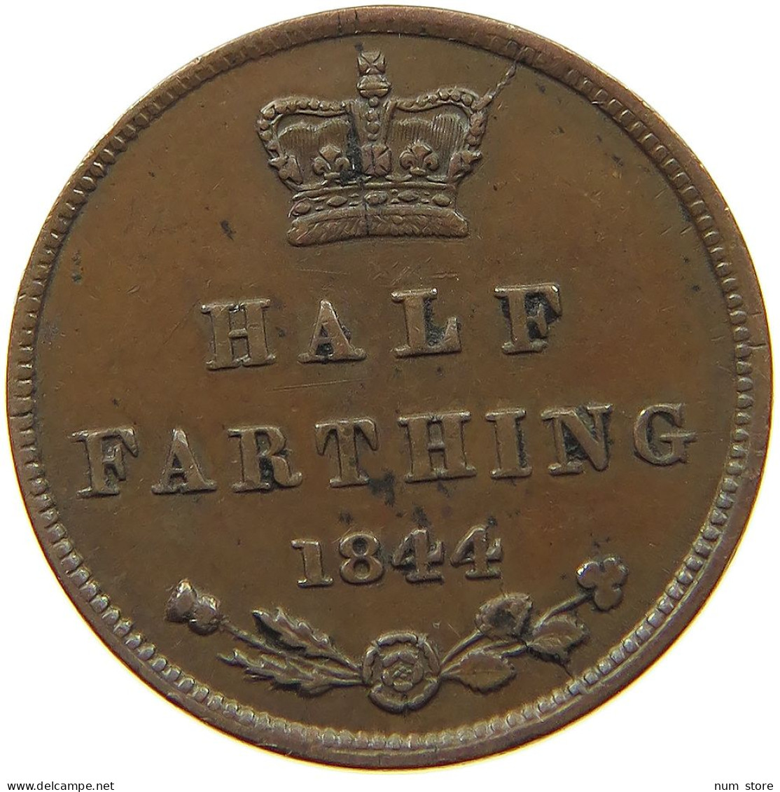 GREAT BRITAIN HALF FARTHING 1844 Victoria 1837-1901 #t100 0207 - A. 1/4 - 1/3 - 1/2 Farthing