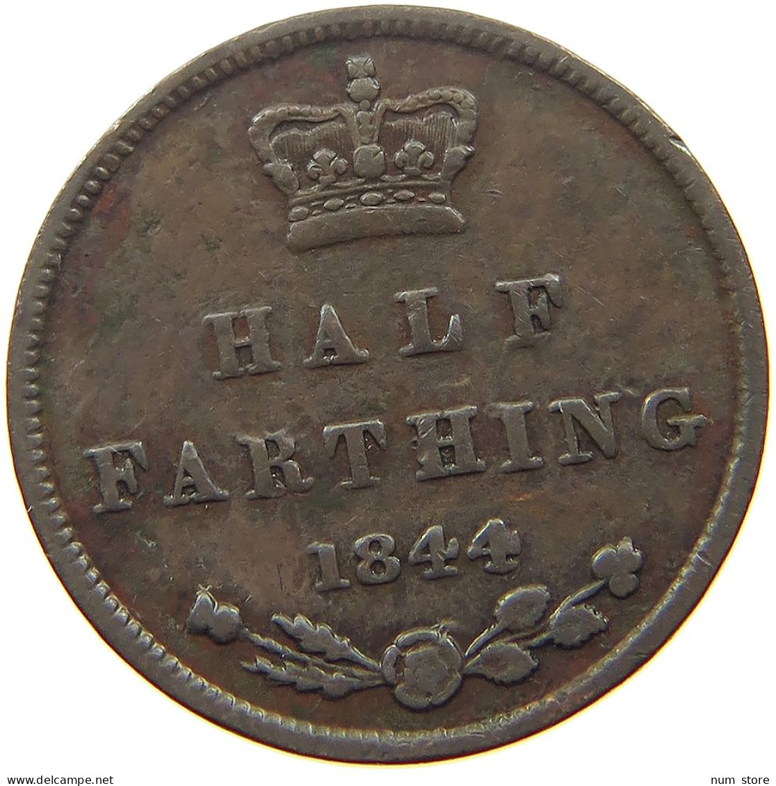 GREAT BRITAIN HALF FARTHING 1844 Victoria 1837-1901 #s052 0277 - A. 1/4 - 1/3 - 1/2 Farthing