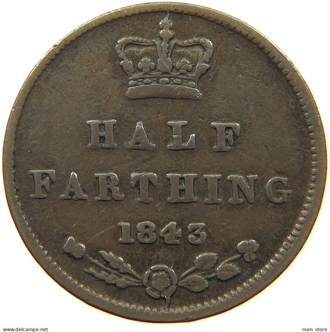 GREAT BRITAIN HALF FARTHING 1843 Victoria 1837-1901 #t073 0233 - A. 1/4 - 1/3 - 1/2 Farthing