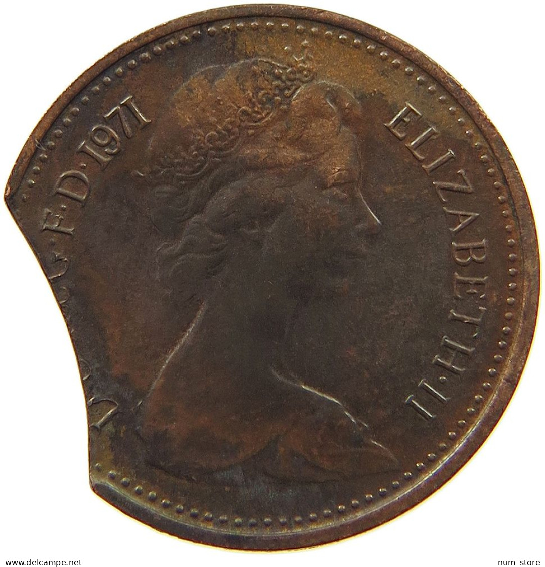 GREAT BRITAIN HALFPENNY 1971 Elisabeth II. (1952-) MINTING ERROR #t073 0227 - C. 1/2 Penny