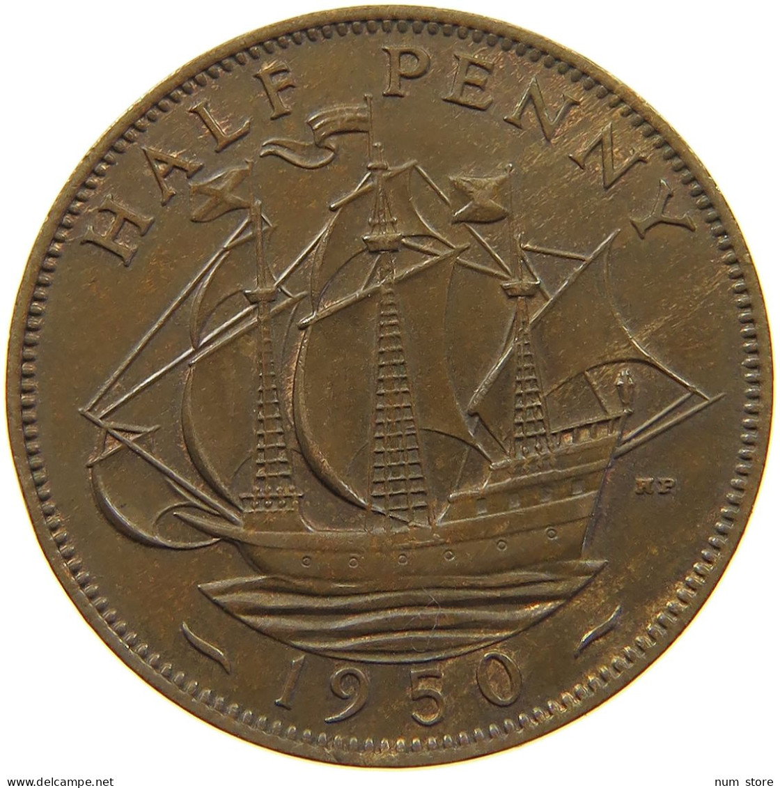 GREAT BRITAIN HALFPENNY 1950 George VI. (1936-1952) #a058 0095 - C. 1/2 Penny