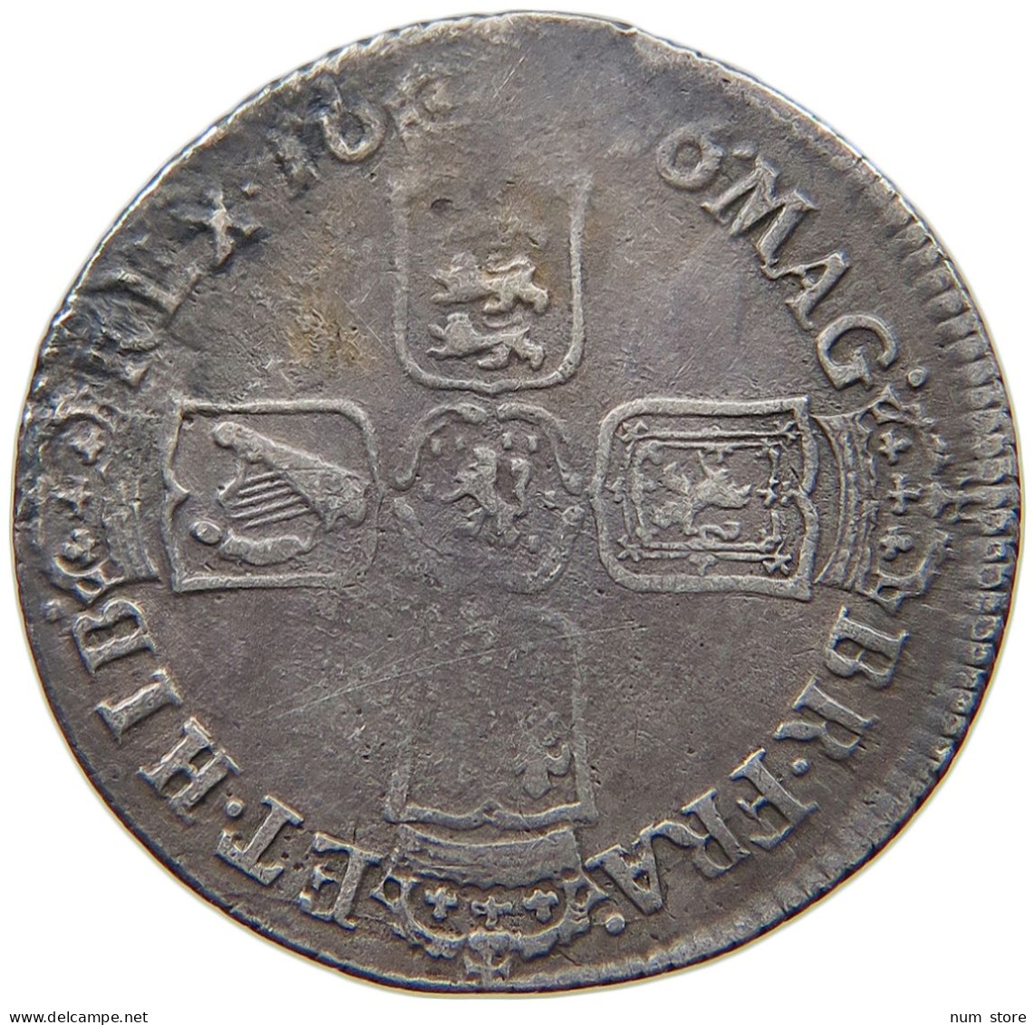 GREAT BRITAIN SHILLING 1696 WILLIAM III. (1694-1702) #t084 0473 - H. 1 Shilling