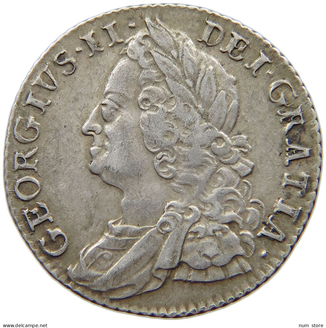 GREAT BRITAIN SHILLING 1750 / 40 George II. 1727-1760. #t148 0239 - H. 1 Shilling