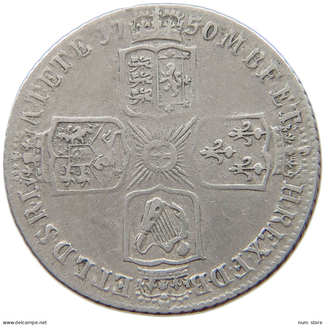 GREAT BRITAIN SHILLING 1750 George II. 1727-1760. #t148 0241 - H. 1 Shilling