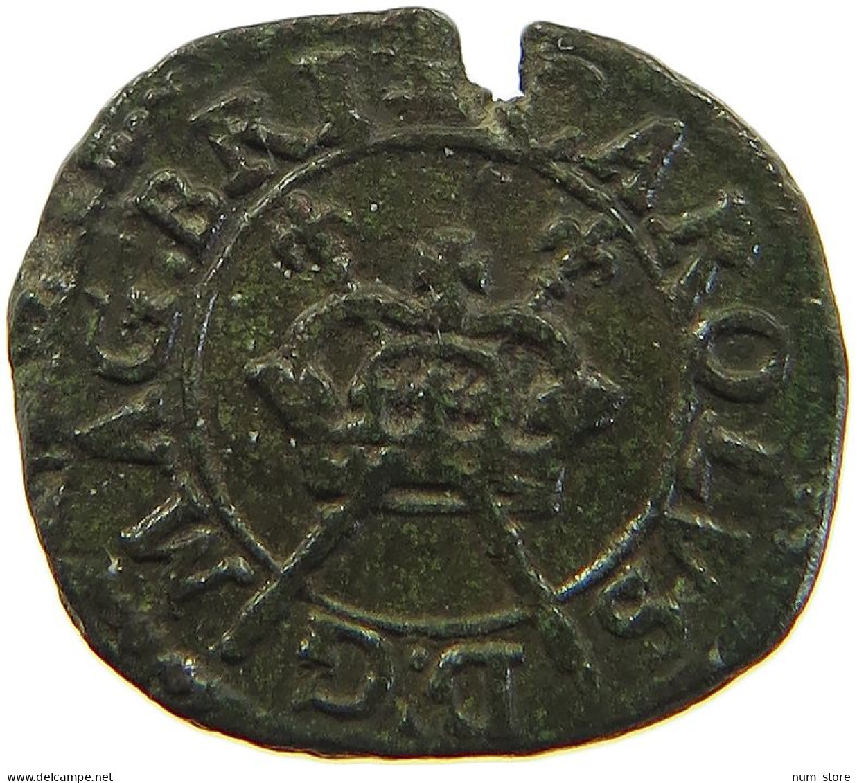 GREAT BRITAIN ROSE FARTHING  CHARLES I. (1625-1649) #t155 0241 - 1485-1662: Tudor/Stuart