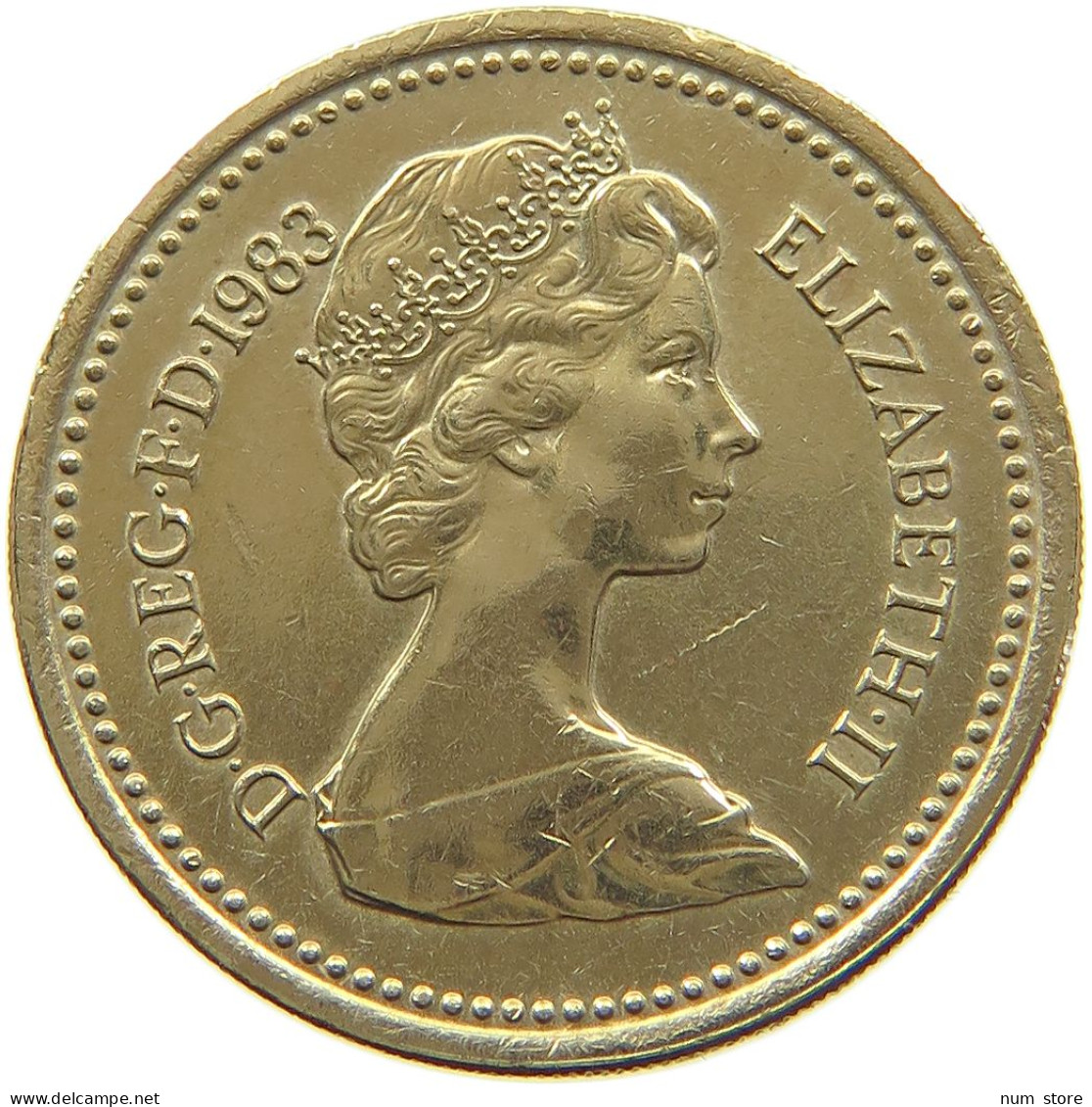 GREAT BRITAIN POUND 1983 Elisabeth II. (1952-) ERROR UPSIDE DOWN DECUS ET TUTAMEN RARE #a047 0339 - 1 Pound