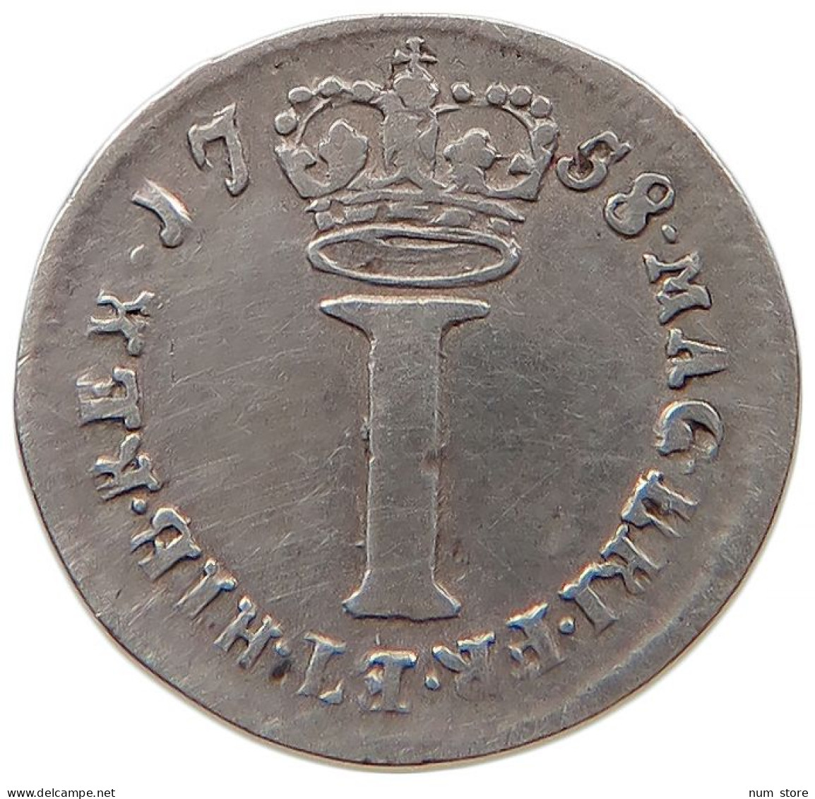GREAT BRITAIN PENNY MAUNDY 1758 George II. 1727-1760. #t011 0385 - C. 1 Penny