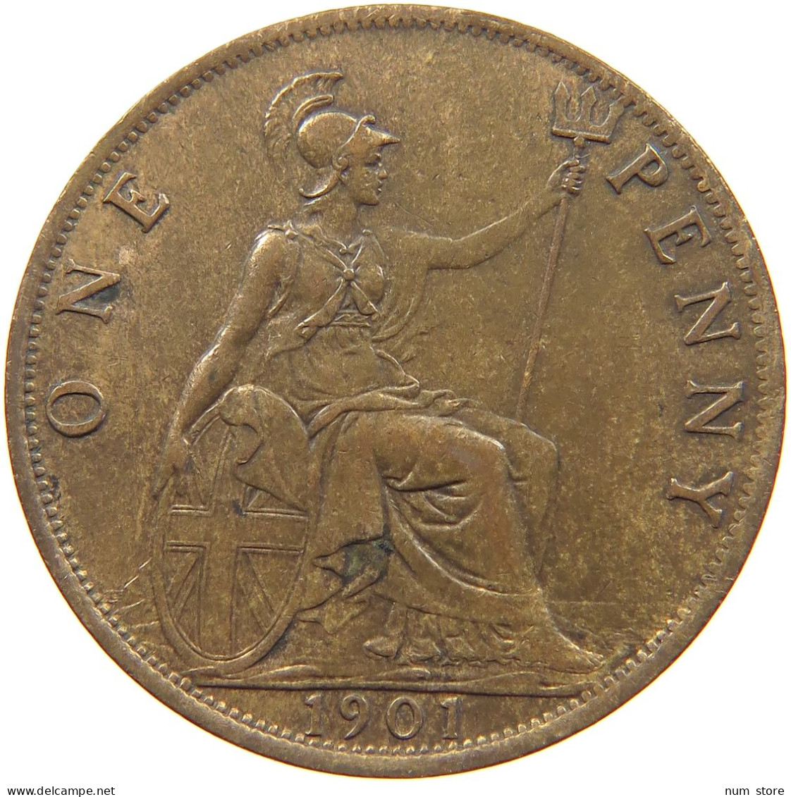 GREAT BRITAIN PENNY 1901 Victoria 1837-1901 #c054 0199 - D. 1 Penny