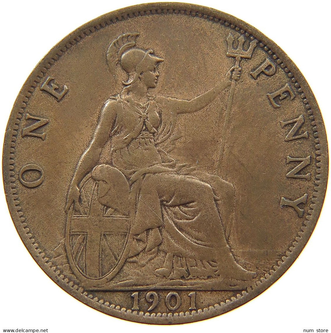 GREAT BRITAIN PENNY 1901 Victoria 1837-1901 #a007 0297 - D. 1 Penny