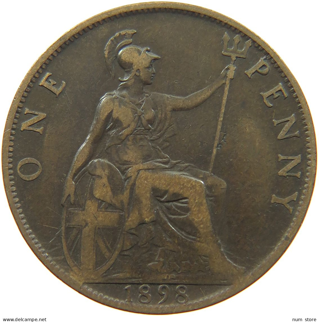 GREAT BRITAIN PENNY 1898 Victoria 1837-1901 #s001 0245 - D. 1 Penny