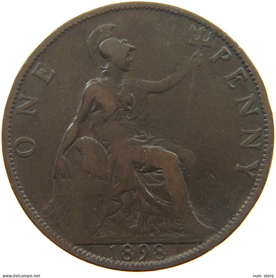 GREAT BRITAIN PENNY 1898 Victoria 1837-1901 #s055 0017 - D. 1 Penny