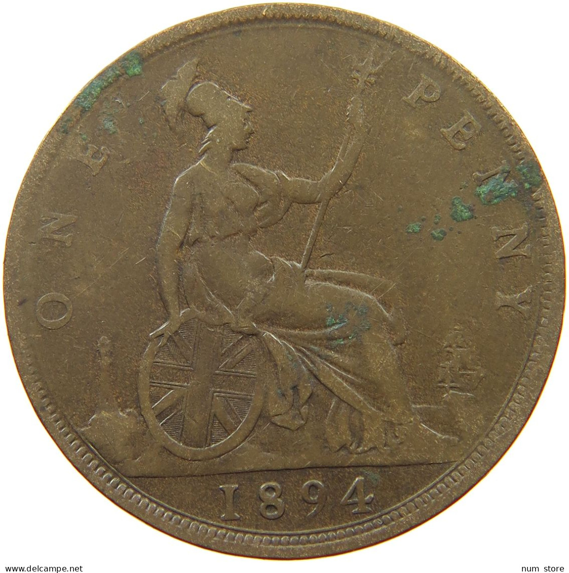 GREAT BRITAIN PENNY 1894 Victoria 1837-1901 #s046 0127 - D. 1 Penny