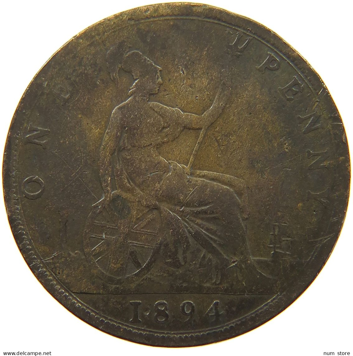 GREAT BRITAIN PENNY 1894 Victoria 1837-1901 #a058 0045 - D. 1 Penny