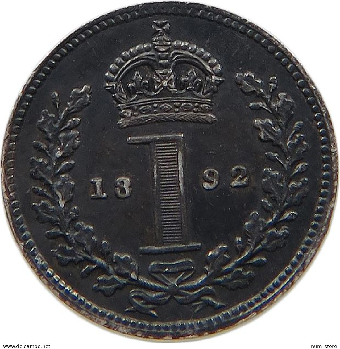 GREAT BRITAIN PENNY 1892 Victoria 1837-1901 MAUNDY #t115 0577 - D. 1 Penny