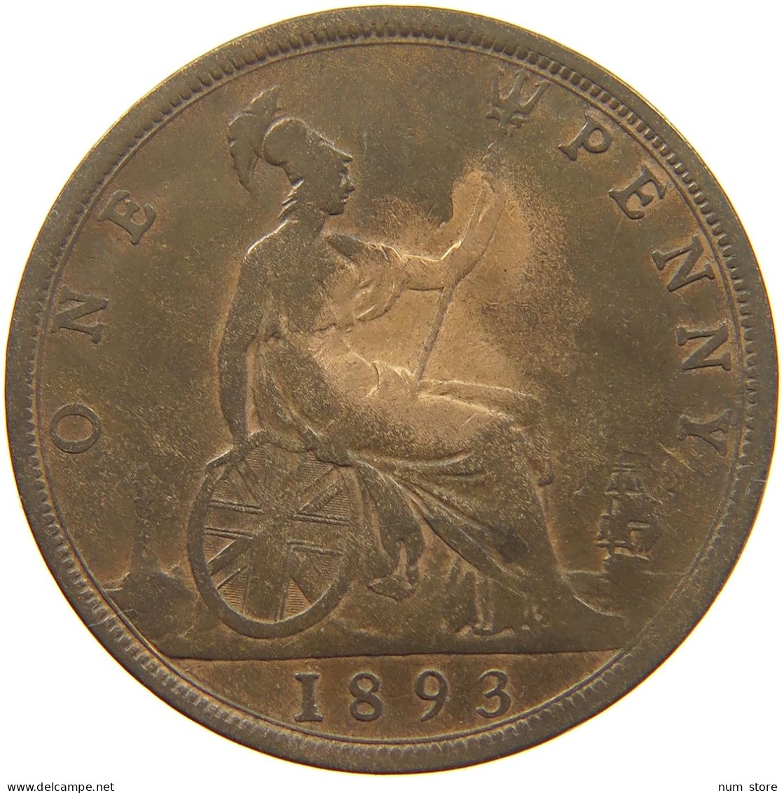 GREAT BRITAIN PENNY 1893 Victoria 1837-1901 #c015 0221 - D. 1 Penny