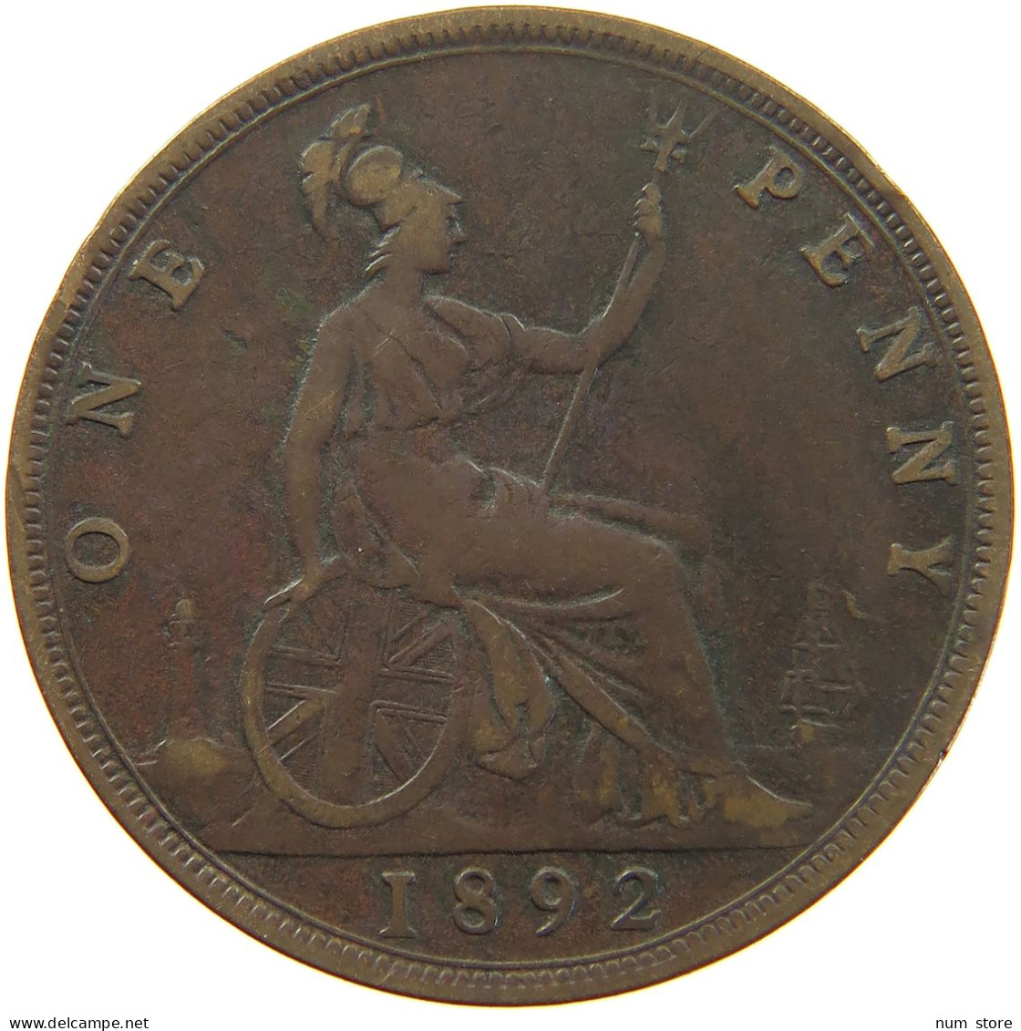 GREAT BRITAIN PENNY 1892 Victoria 1837-1901 #c060 0127 - D. 1 Penny