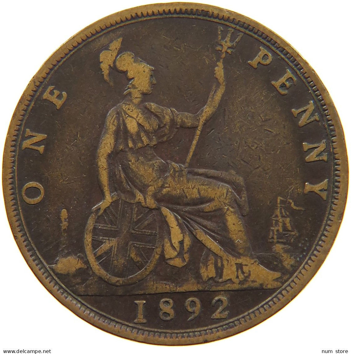 GREAT BRITAIN PENNY 1892 Victoria 1837-1901 #c020 0205 - D. 1 Penny