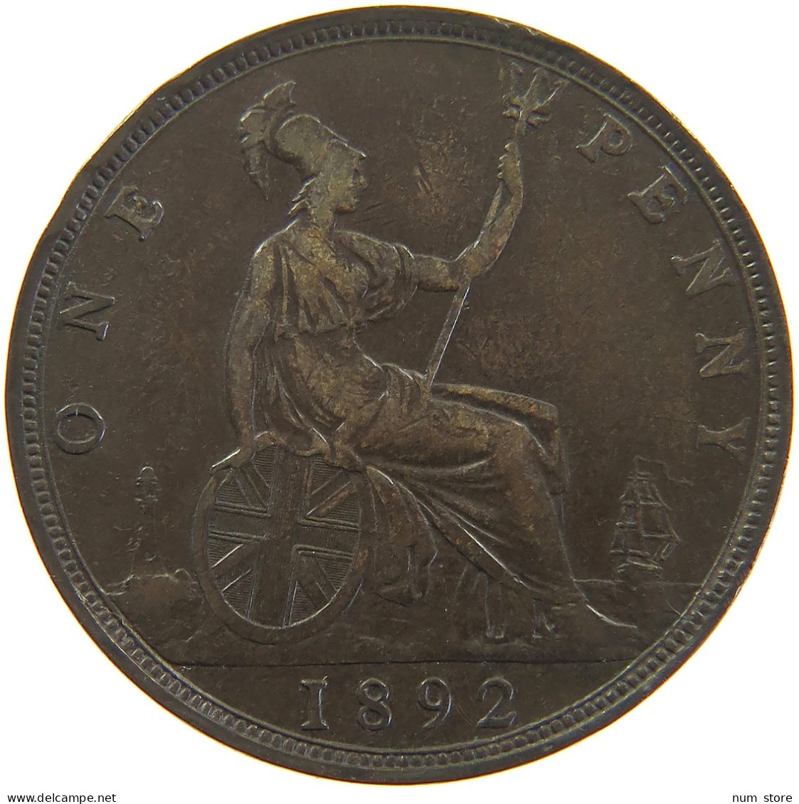 GREAT BRITAIN PENNY 1892 Victoria 1837-1901 #t020 0313 - D. 1 Penny