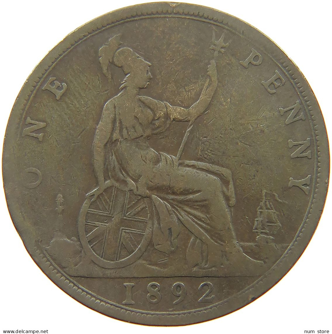 GREAT BRITAIN PENNY 1892 Victoria 1837-1901 #a041 0253 - D. 1 Penny