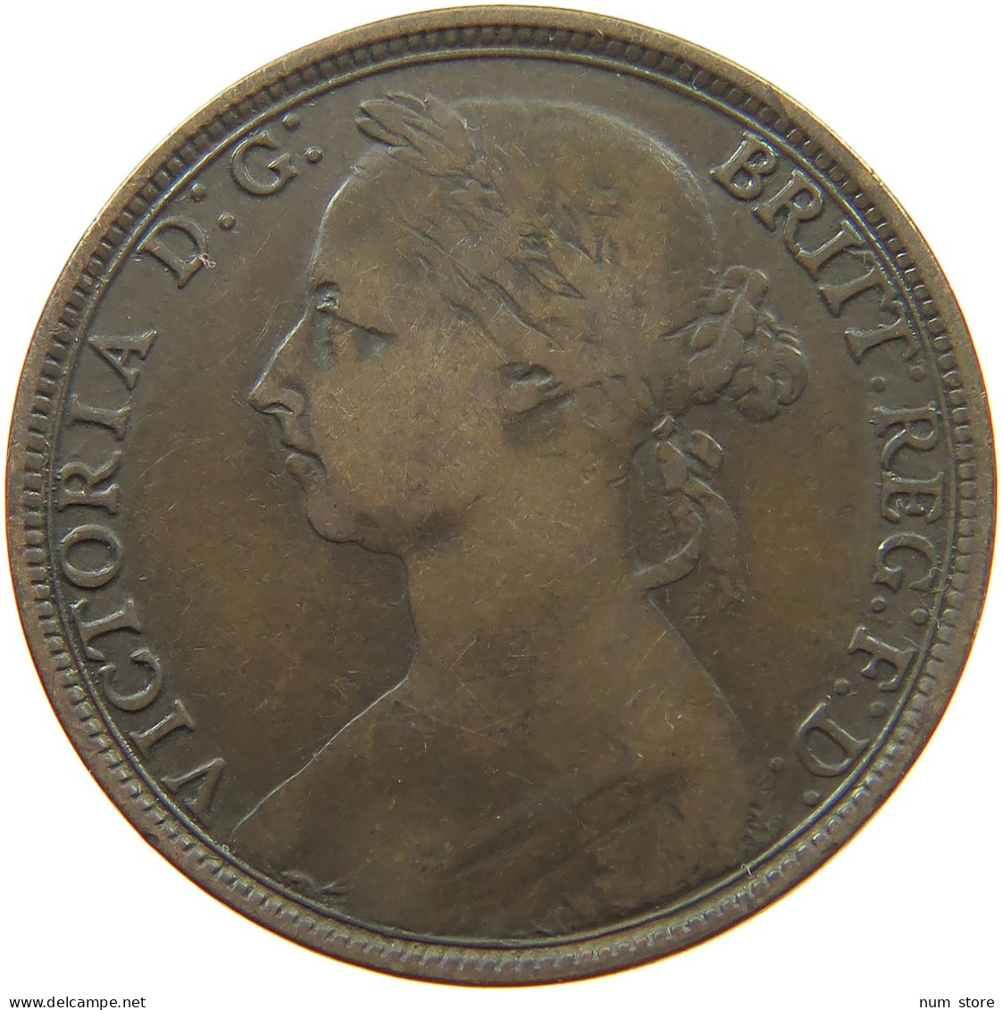 GREAT BRITAIN PENNY 1891 Victoria 1837-1901 #s076 0583 - D. 1 Penny