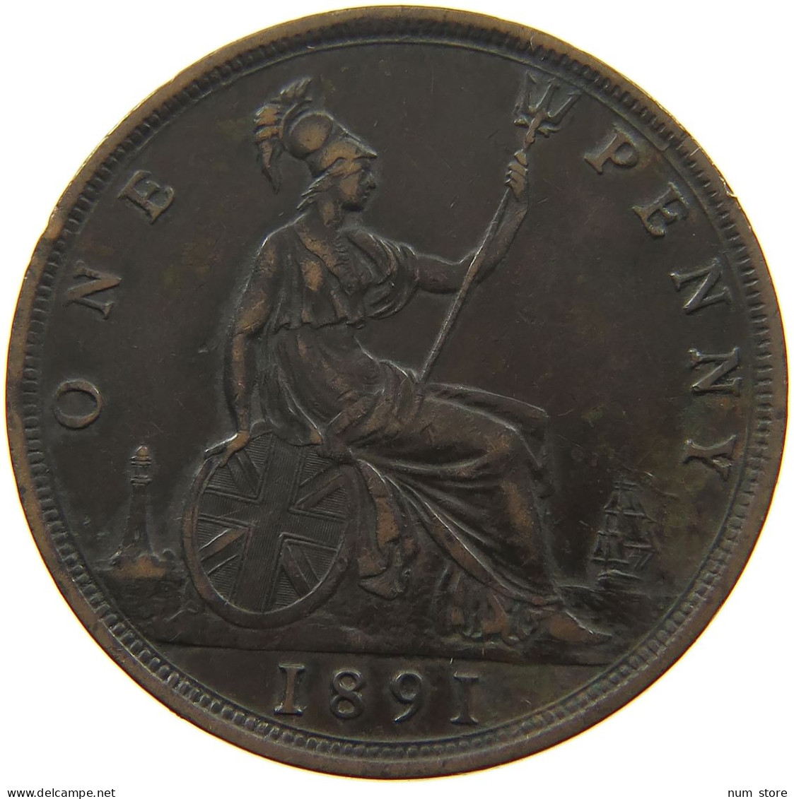 GREAT BRITAIN PENNY 1891 Victoria 1837-1901 #a002 0283 - D. 1 Penny