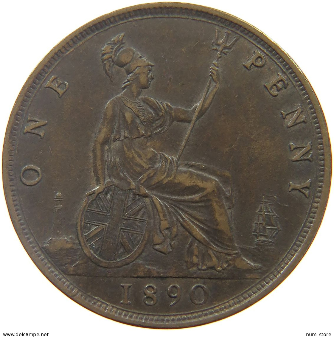 GREAT BRITAIN PENNY 1890 Victoria 1837-1901 #c071 0395 - D. 1 Penny