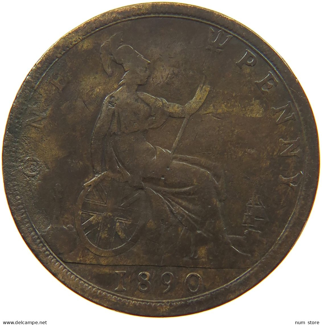 GREAT BRITAIN PENNY 1890 Victoria 1837-1901 #a058 0055 - D. 1 Penny