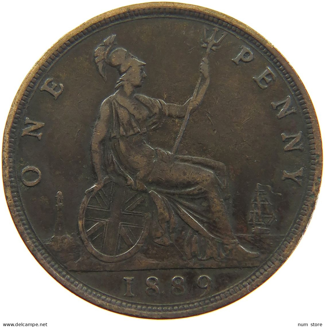 GREAT BRITAIN PENNY 1889 Victoria 1837-1901 #a050 0599 - D. 1 Penny