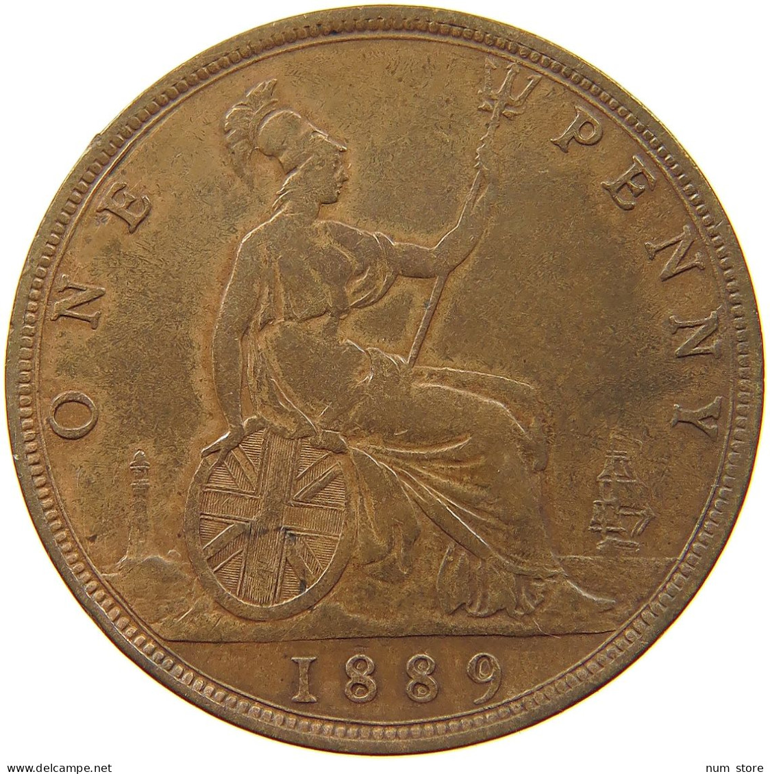 GREAT BRITAIN PENNY 1889 Victoria 1837-1901 #a008 0067 - D. 1 Penny