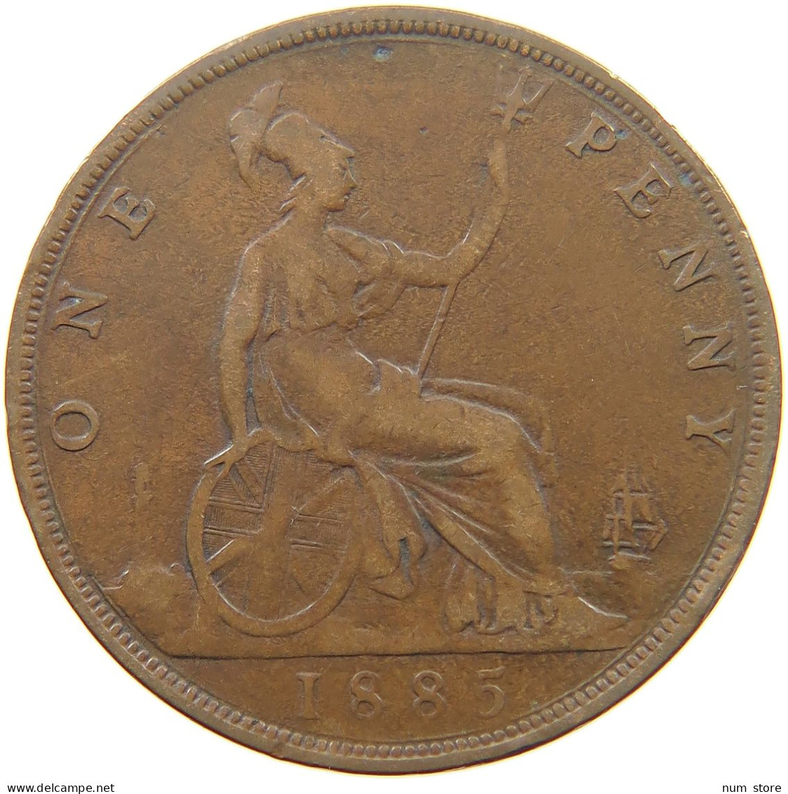 GREAT BRITAIN PENNY 1885 Victoria 1837-1901 #c002 0017 - D. 1 Penny