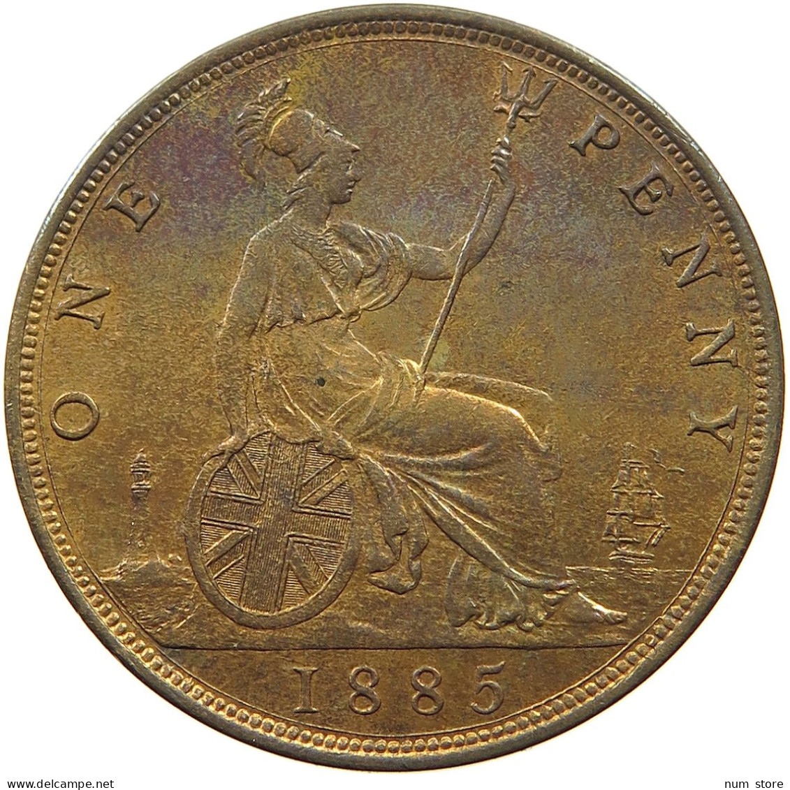 GREAT BRITAIN PENNY 1885 Victoria 1837-1901 #t058 0509 - D. 1 Penny