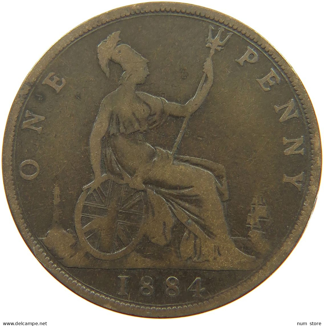 GREAT BRITAIN PENNY 1884 Victoria 1837-1901 #a050 0591 - D. 1 Penny