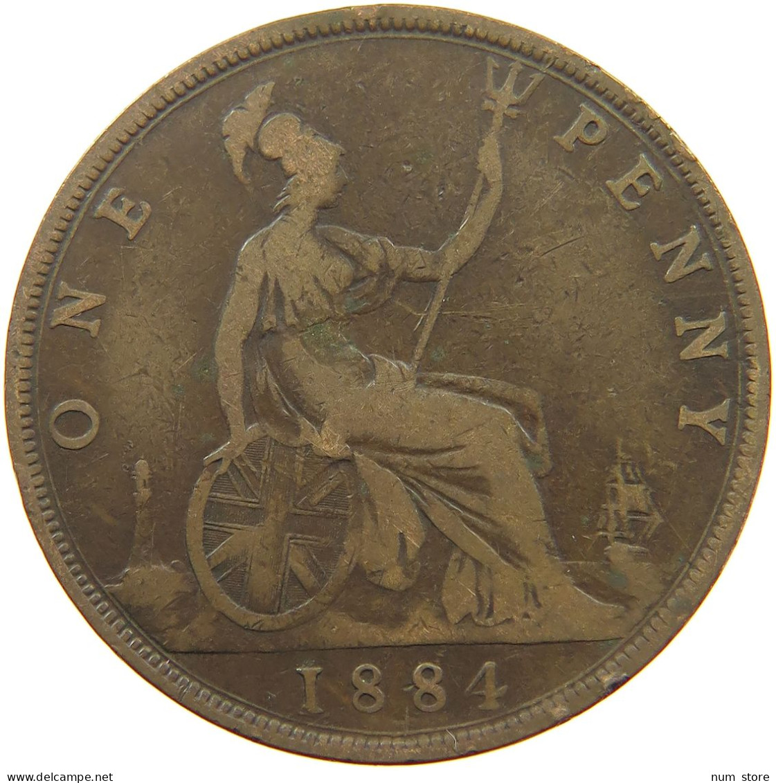 GREAT BRITAIN PENNY 1884 Victoria 1837-1901 #a083 0471 - D. 1 Penny