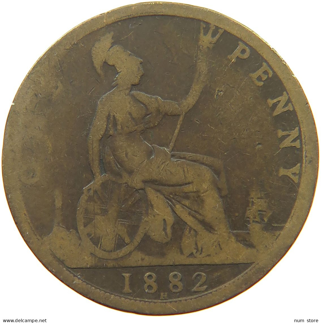 GREAT BRITAIN PENNY 1882 H Victoria 1837-1901 #s076 0585 - D. 1 Penny