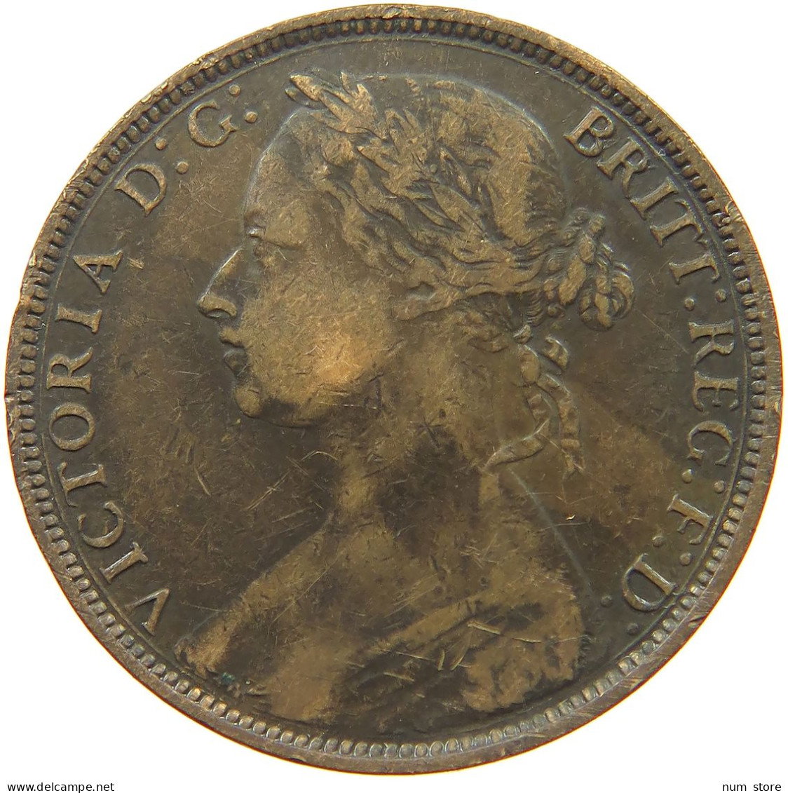 GREAT BRITAIN PENNY 1881 H Victoria 1837-1901 #s076 0579 - D. 1 Penny