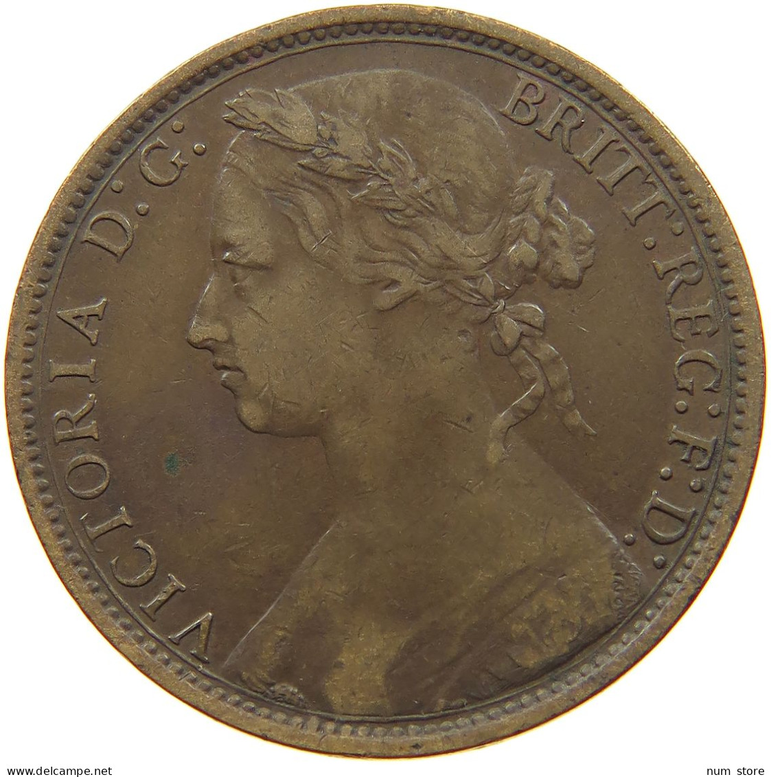 GREAT BRITAIN PENNY 1876 H Victoria 1837-1901 #t145 0329 - D. 1 Penny