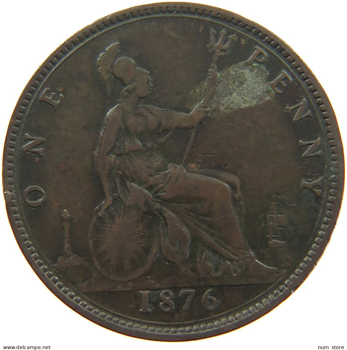 GREAT BRITAIN PENNY 1876 Victoria 1837-1901 #s010 0297 - D. 1 Penny