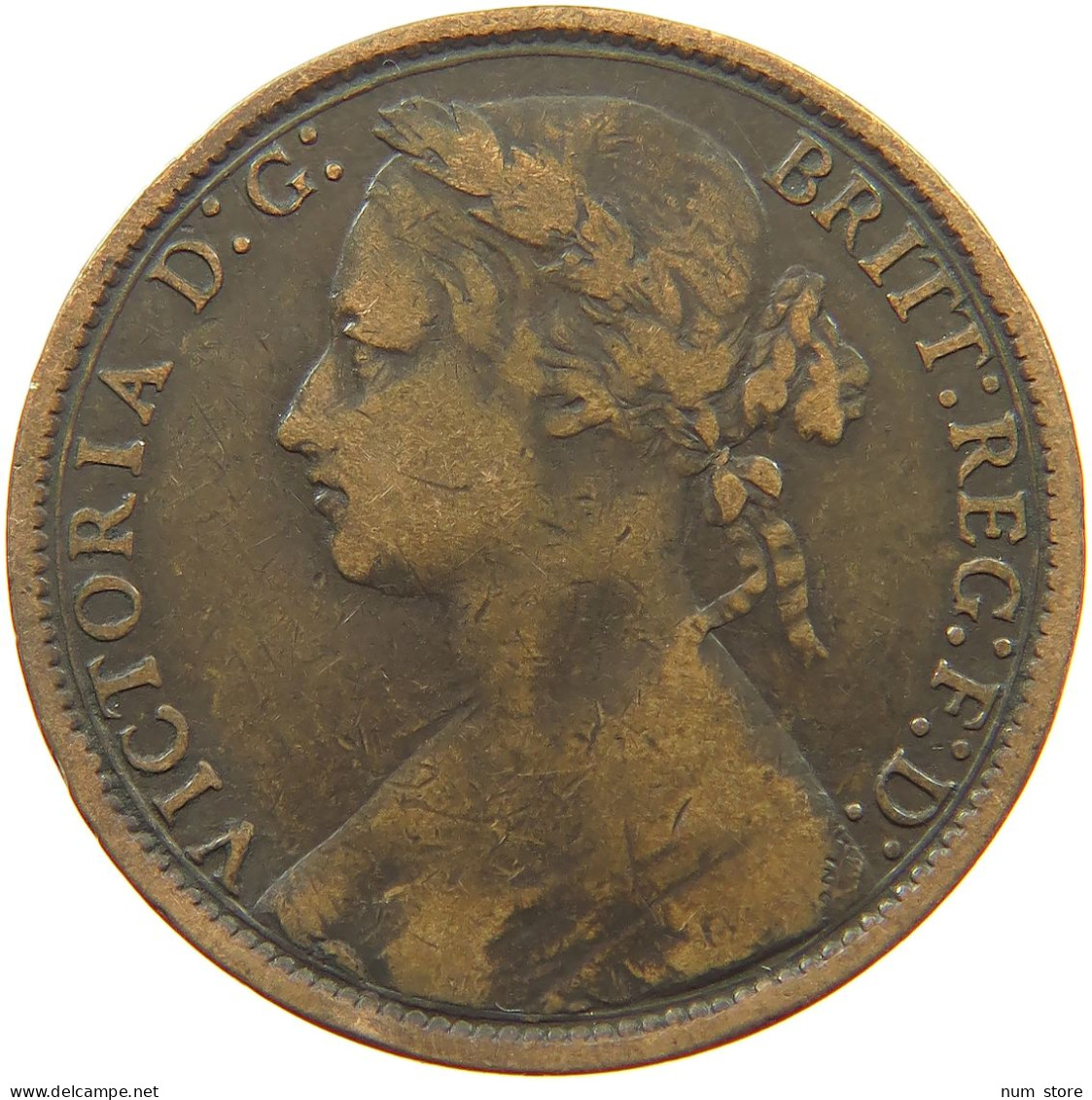 GREAT BRITAIN PENNY 1877 Victoria 1837-1901 #s076 0587 - D. 1 Penny