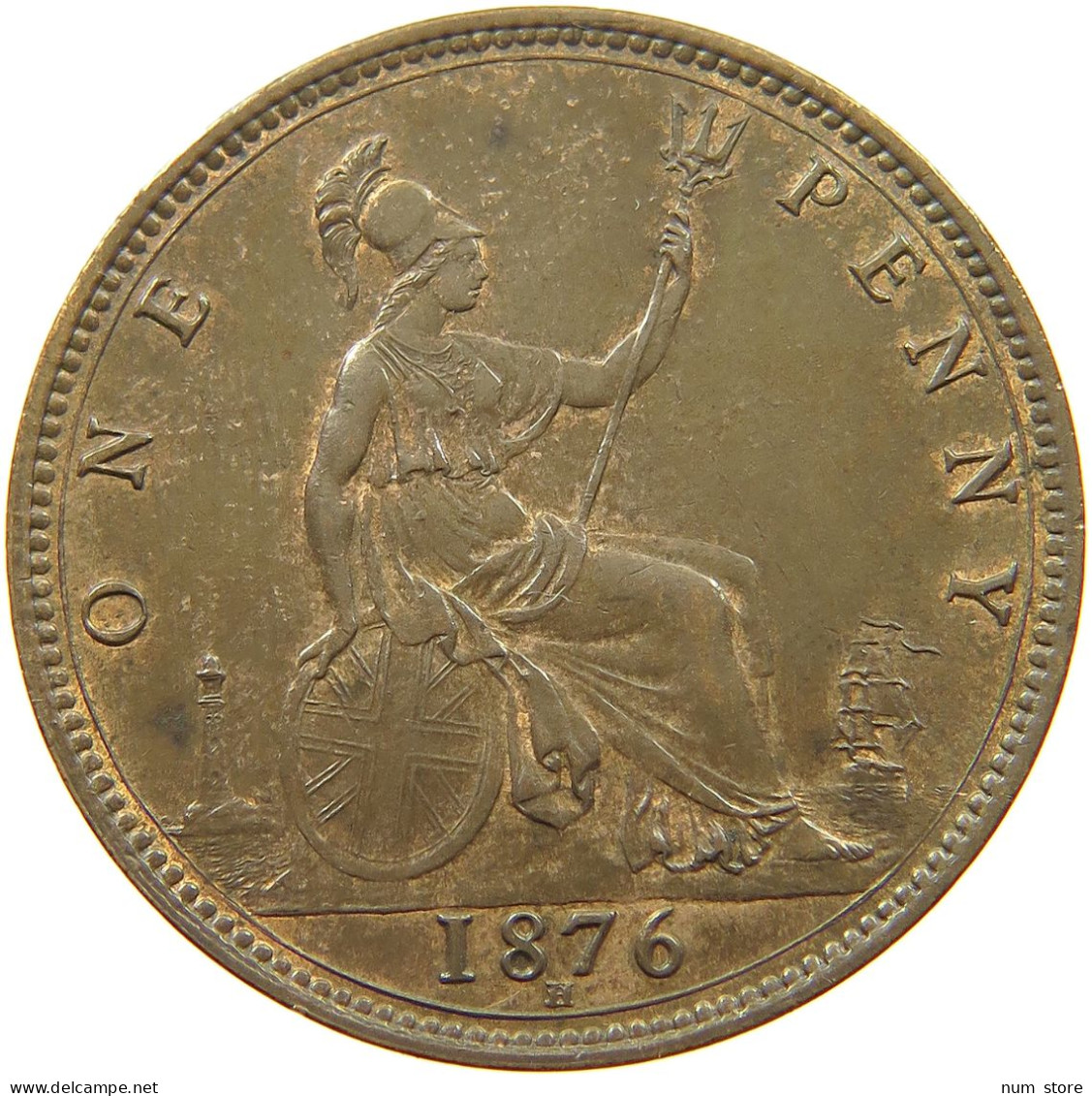GREAT BRITAIN PENNY 1876 H Victoria 1837-1901 #t109 0021 - D. 1 Penny
