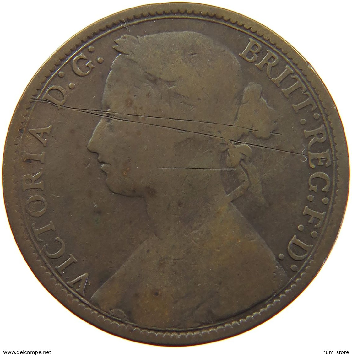 GREAT BRITAIN PENNY 1875 Victoria 1837-1901 #s013 0125 - D. 1 Penny