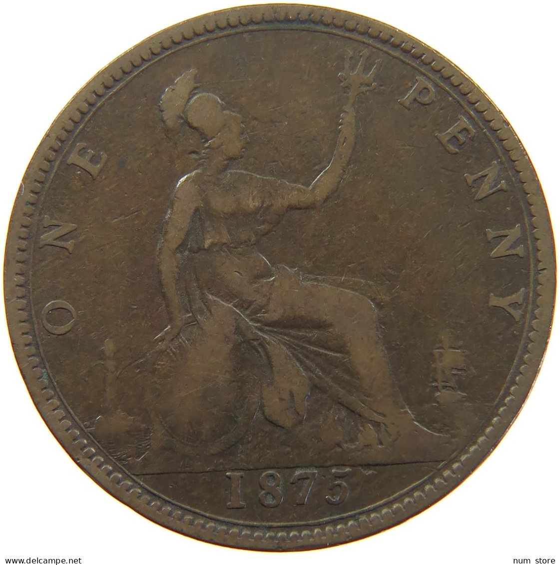 GREAT BRITAIN PENNY 1875 Victoria 1837-1901 #c060 0089 - D. 1 Penny