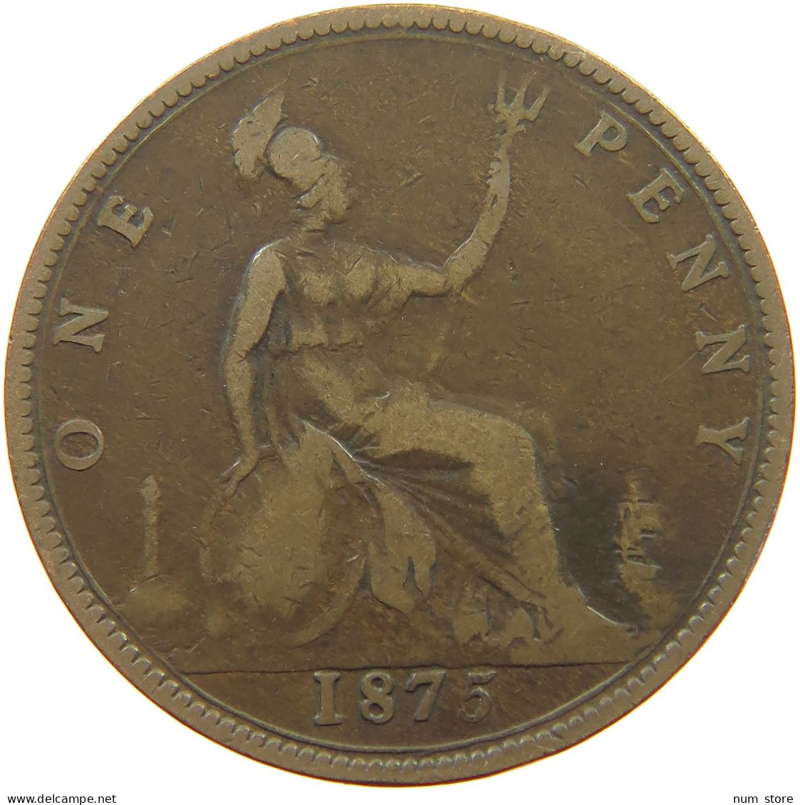 GREAT BRITAIN PENNY 1875 Victoria 1837-1901 #a083 0473 - D. 1 Penny