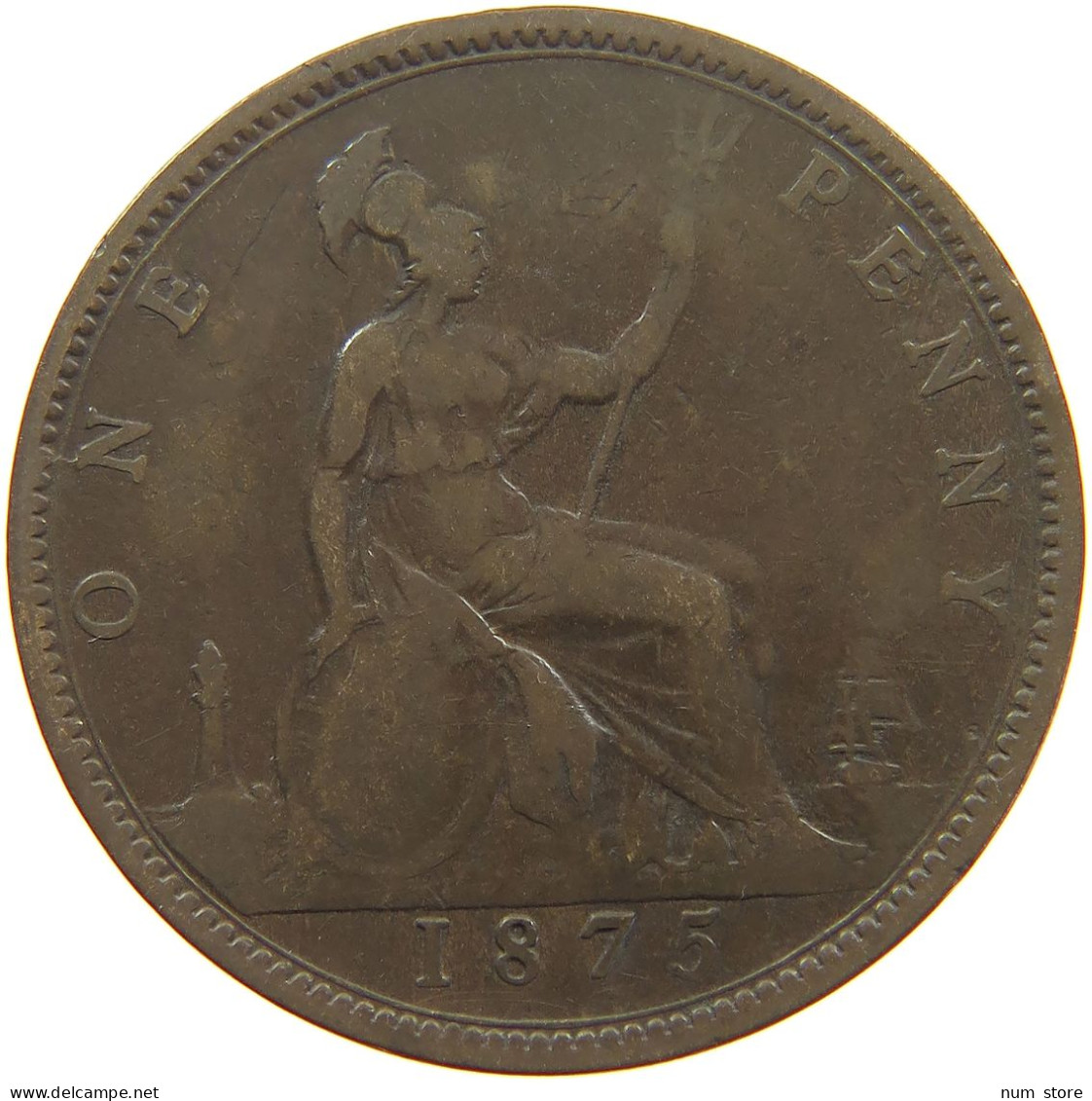 GREAT BRITAIN PENNY 1875 Victoria 1837-1901 #c021 0191 - D. 1 Penny