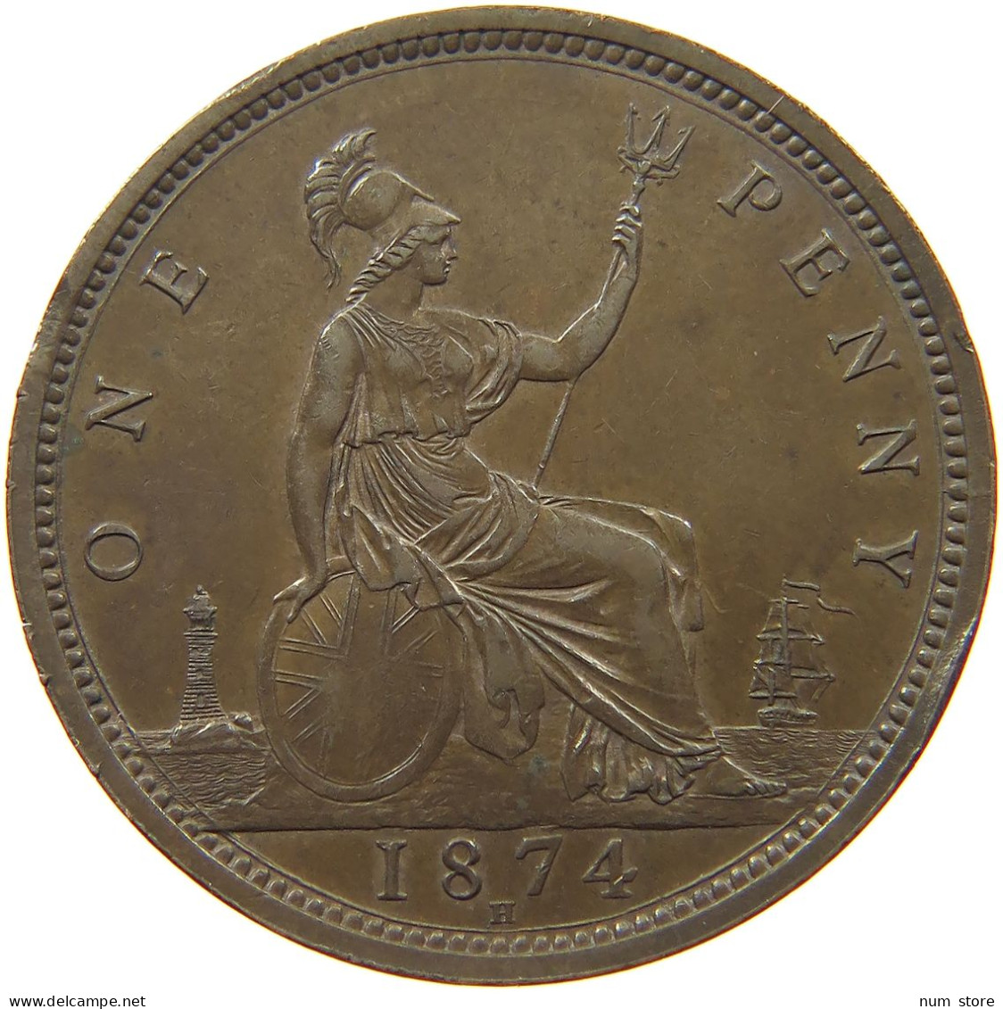 GREAT BRITAIN PENNY 1874 H Victoria 1837-1901 #t149 0023 - D. 1 Penny