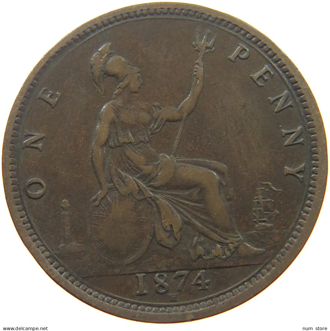 GREAT BRITAIN PENNY 1874 H Victoria 1837-1901 #t001 0021 - D. 1 Penny