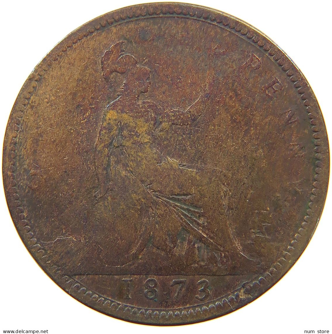 GREAT BRITAIN PENNY 1873 Victoria 1837-1901 #a041 0261 - D. 1 Penny