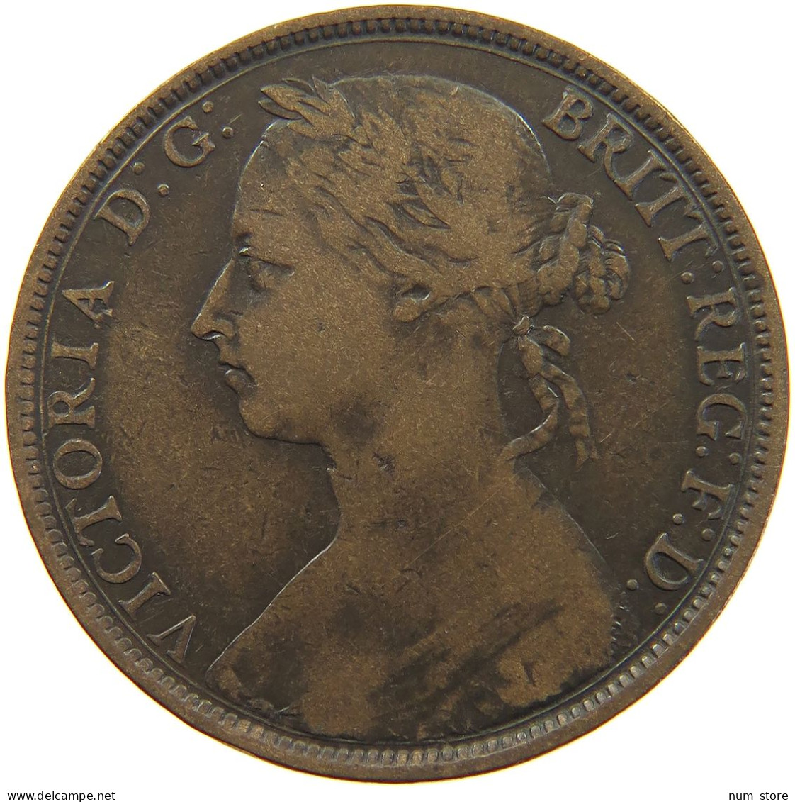 GREAT BRITAIN PENNY 1884 Victoria 1837-1901 #c060 0087 - D. 1 Penny