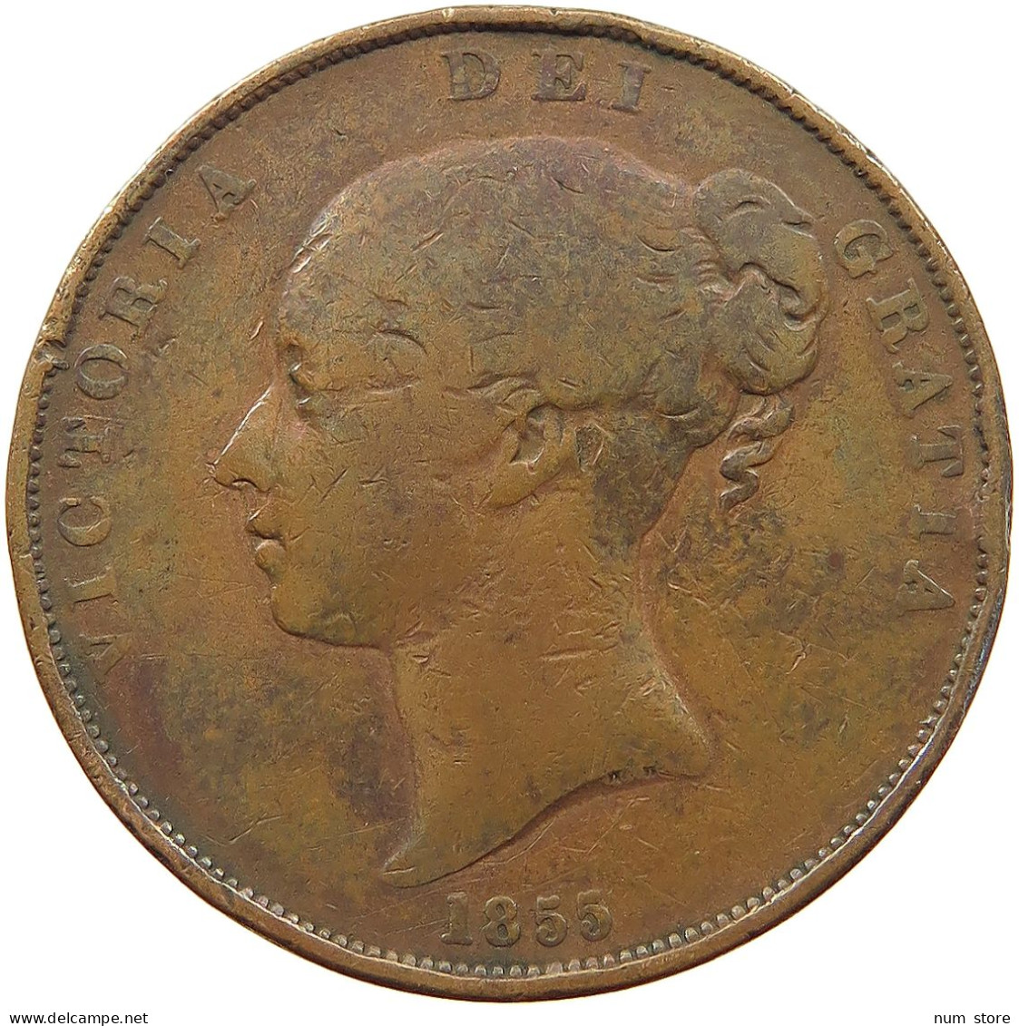 GREAT BRITAIN PENNY 1855 Victoria 1837-1901 #sm05 0467 - D. 1 Penny