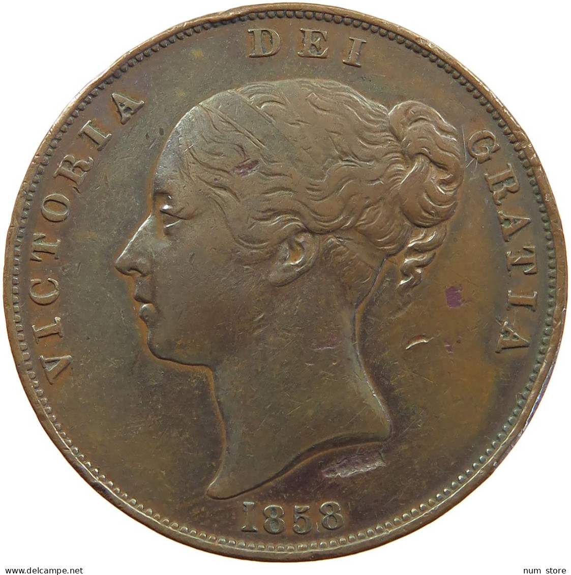 GREAT BRITAIN PENNY 1858 Victoria 1837-1901 #tm7 0551 - D. 1 Penny